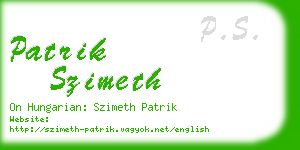 patrik szimeth business card